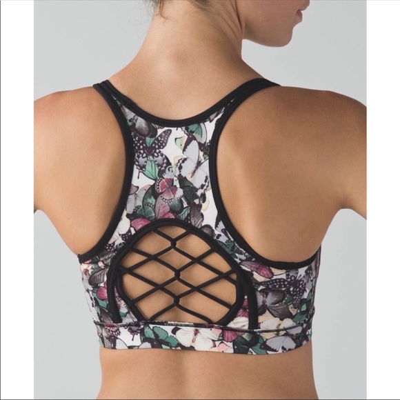 Lululemon Sports Bra Size 6 Sweaty or Not Bra II Butterfly Print - Picture 7 of 8